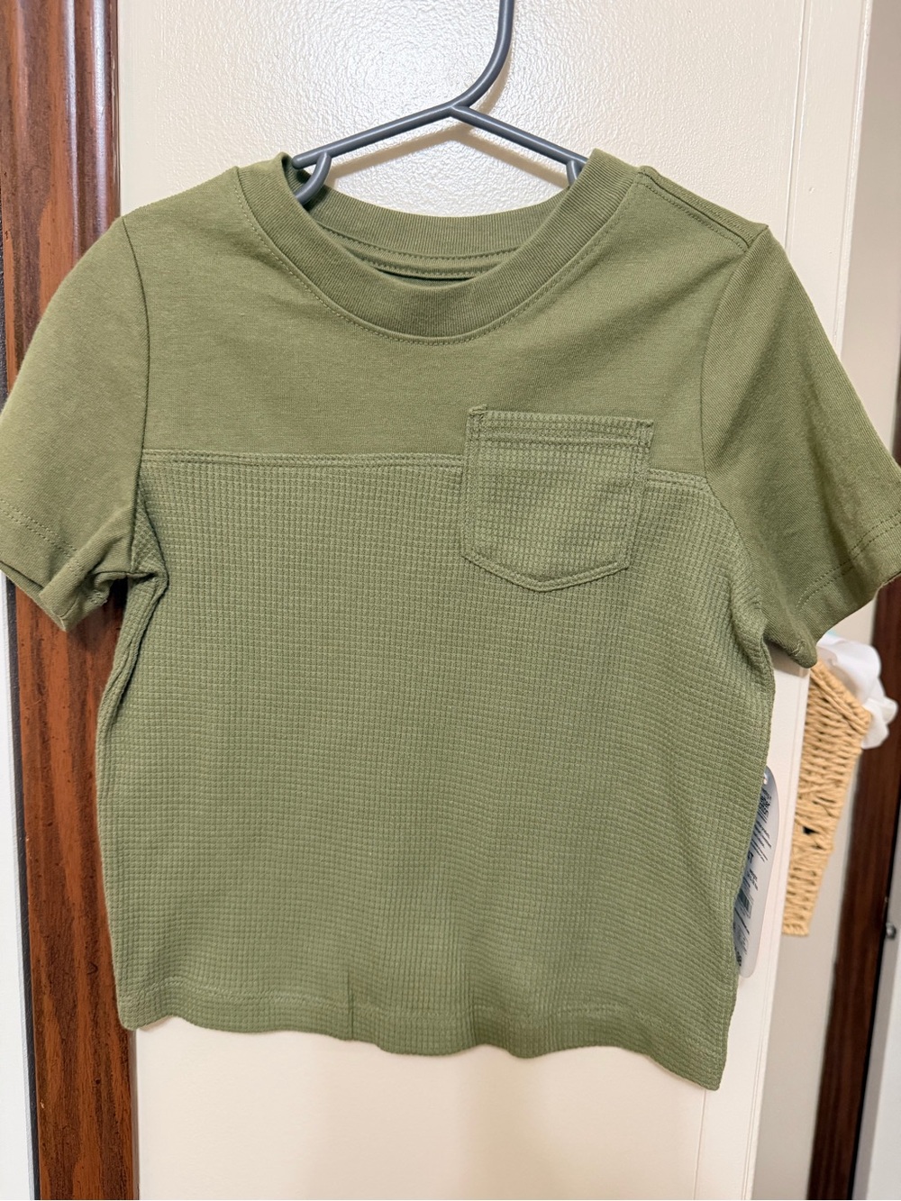wonder nation Olive Green Short Sleeve Waffle-Knit Tee